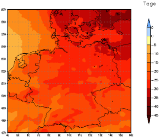 Gebietsmittel dieses Klimalaufs: -22 Tage