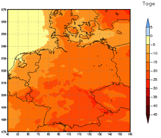 Gebietsmittel dieses Klimalaufs: -20 Tage