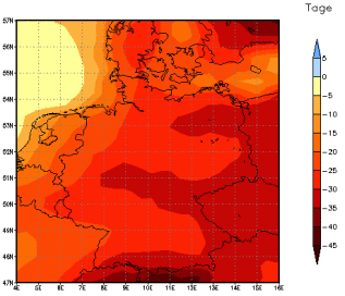 Gebietsmittel dieses Klimalaufs: -27 Tage