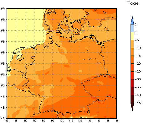 Gebietsmittel dieses Klimalaufs: -10 Tage