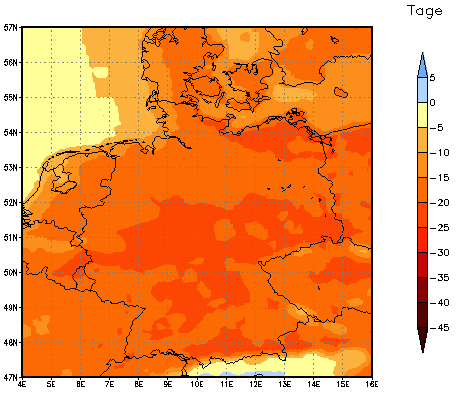 Gebietsmittel dieses Klimalaufs: -17 Tage