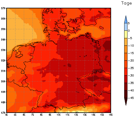 Gebietsmittel dieses Klimalaufs: -27 Tage