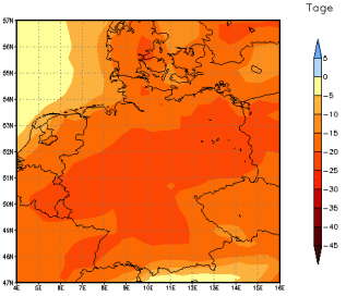 Gebietsmittel dieses Klimalaufs: -20 Tage