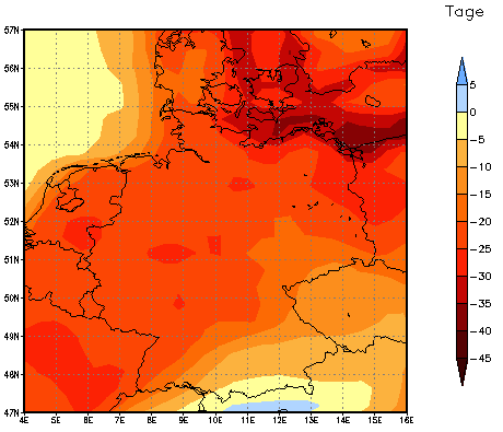 Gebietsmittel dieses Klimalaufs: -24 Tage