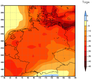 Gebietsmittel dieses Klimalaufs: -24 Tage