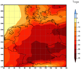 Gebietsmittel dieses Klimalaufs: -32 Tage