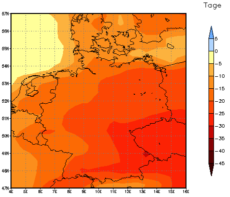 Gebietsmittel dieses Klimalaufs: -16 Tage