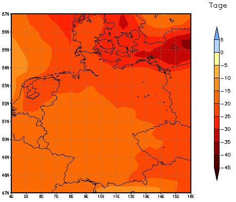 Gebietsmittel dieses Klimalaufs: -18 Tage