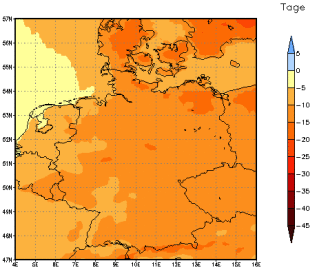 Gebietsmittel dieses Klimalaufs: -12 Tage