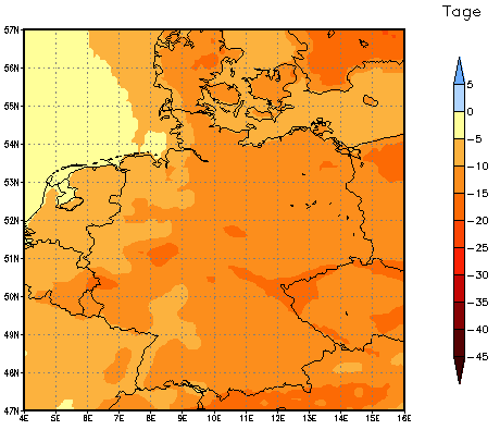 Gebietsmittel dieses Klimalaufs: -11 Tage