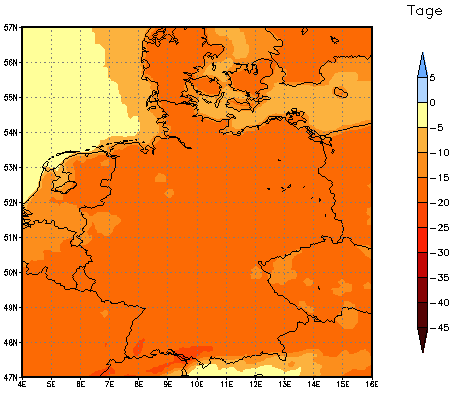 Gebietsmittel dieses Klimalaufs: -17 Tage