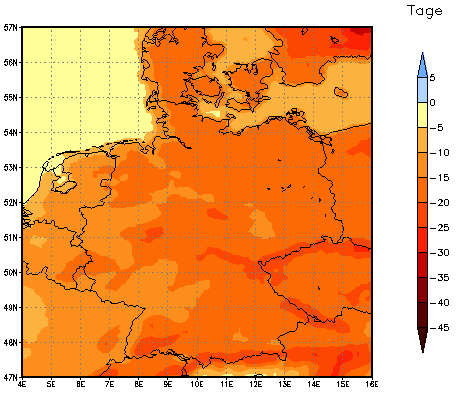 Gebietsmittel dieses Klimalaufs: -16 Tage