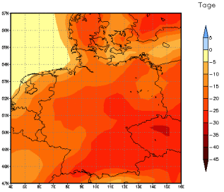 Gebietsmittel dieses Klimalaufs: -15 Tage