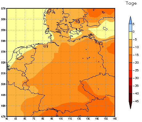 Gebietsmittel dieses Klimalaufs: -7 Tage