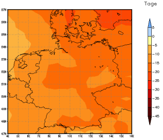 Gebietsmittel dieses Klimalaufs: -17 Tage