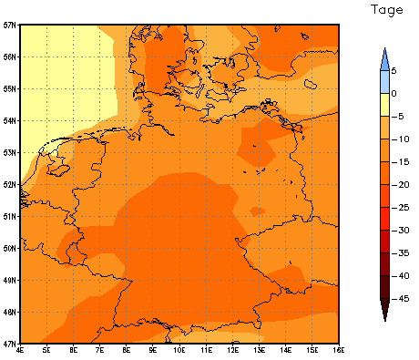 Gebietsmittel dieses Klimalaufs: -14 Tage