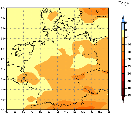 Gebietsmittel dieses Klimalaufs: -3 Tage