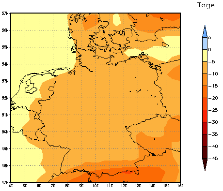 Gebietsmittel dieses Klimalaufs: -7 Tage