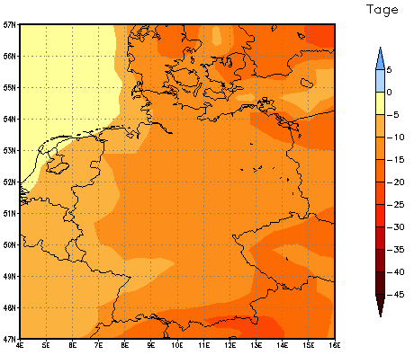 Gebietsmittel dieses Klimalaufs: -12 Tage