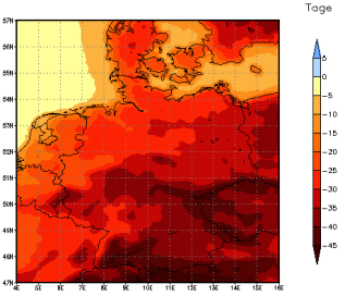 Gebietsmittel dieses Klimalaufs: -27 Tage