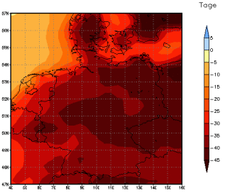 Gebietsmittel dieses Klimalaufs: -38 Tage