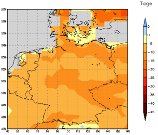 Gebietsmittel dieses Klimalaufs: -10 Tage