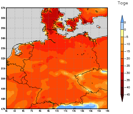 Gebietsmittel dieses Klimalaufs: -23 Tage