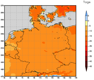 Gebietsmittel dieses Klimalaufs: -12 Tage