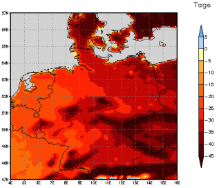 Gebietsmittel dieses Klimalaufs: -36 Tage