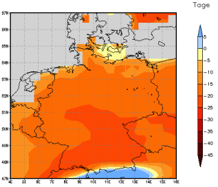 Gebietsmittel dieses Klimalaufs: -17 Tage