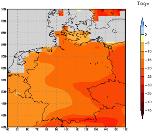 Gebietsmittel dieses Klimalaufs: -17 Tage