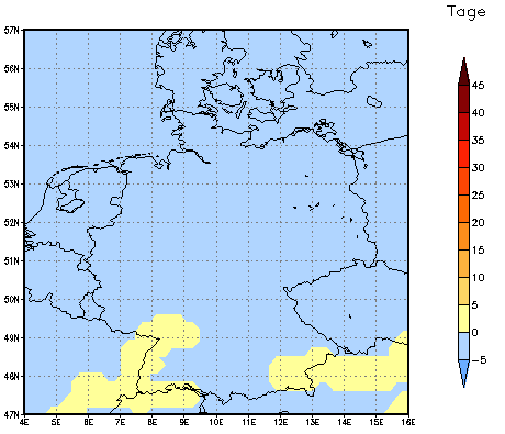 Gebietsmittel dieses Klimalaufs: 0 Tage