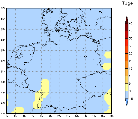 Gebietsmittel dieses Klimalaufs: 0 Tage