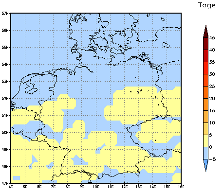 Gebietsmittel dieses Klimalaufs: 0 Tage