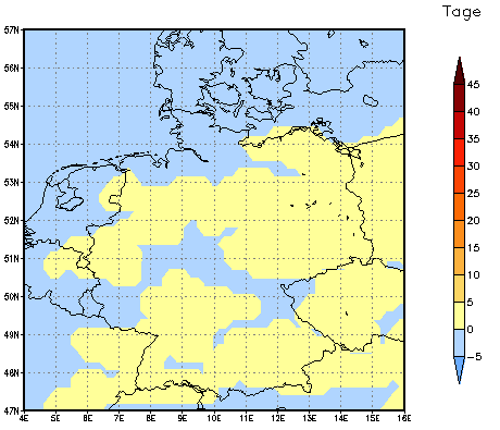 Gebietsmittel dieses Klimalaufs: 0 Tage