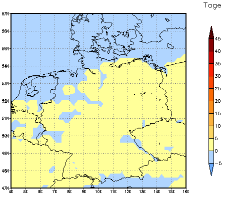 Gebietsmittel dieses Klimalaufs: 0 Tage