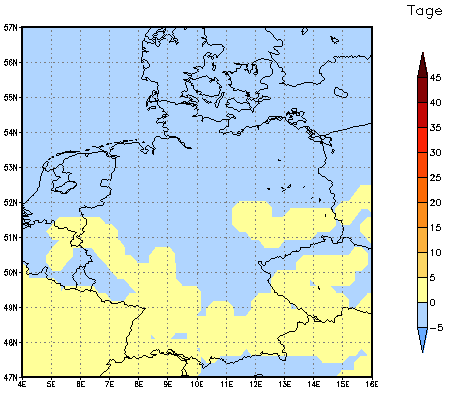 Gebietsmittel dieses Klimalaufs: 0 Tage