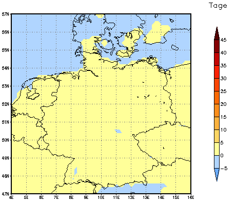 Gebietsmittel dieses Klimalaufs: 0 Tage