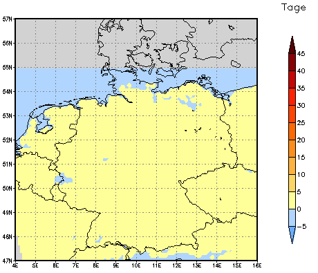 Gebietsmittel dieses Klimalaufs: 0 Tage