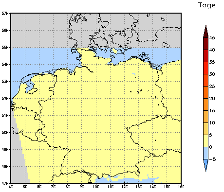 Gebietsmittel dieses Klimalaufs: 0 Tage