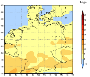 Gebietsmittel dieses Klimalaufs: +4 Tage