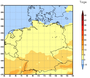 Gebietsmittel dieses Klimalaufs: +4 Tage