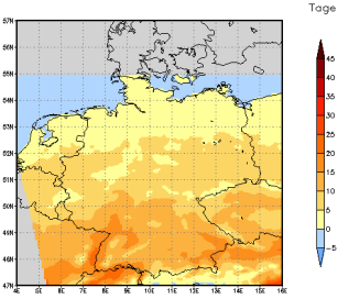 Gebietsmittel dieses Klimalaufs: +6 Tage