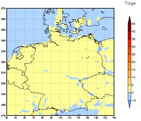 Gebietsmittel dieses Klimalaufs: 0 Tage