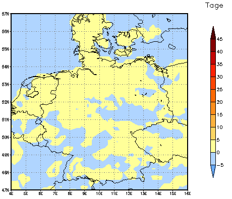 Gebietsmittel dieses Klimalaufs: 0 Tage