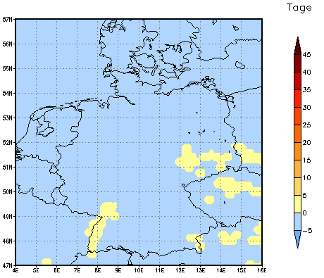 Gebietsmittel dieses Klimalaufs: 0 Tage