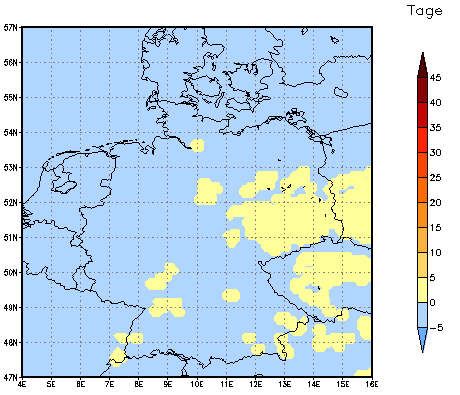 Gebietsmittel dieses Klimalaufs: 0 Tage