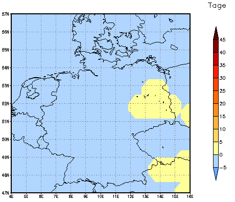 Gebietsmittel dieses Klimalaufs: 0 Tage