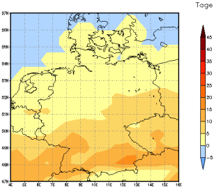 Gebietsmittel dieses Klimalaufs: +5 Tage