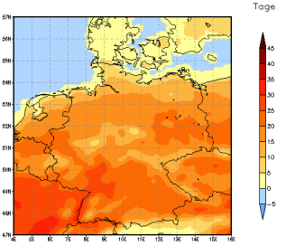 Gebietsmittel dieses Klimalaufs: +18 Tage